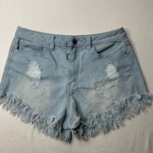 YMI Womens High Rise Distressed‎ Jean Shorts Size 11